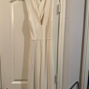 Lulu's Cream Backless Jumpsuit